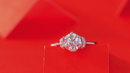 Moissanite Engagement Ring | Heaven Crown | Sterling Silver