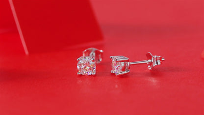 Pendientes de moissanita para mujer | Plata de ley 925 con baño de oro de 18 quilates | Diseño Pure Love