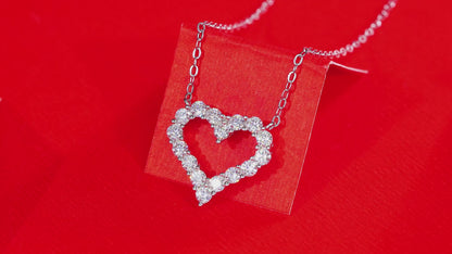 Collar con colgante de moissanita para mujer | Plata de ley 925 con baño de oro de 18 quilates | Diseño True Love