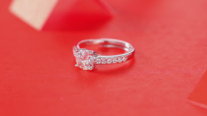 Moissanite Engagement Ring | Romance | Sterling Silver
