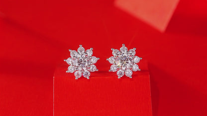 Pendientes de moissanita para mujer | Plata de ley 925 con baño de oro de 18 quilates | Diseño Desire