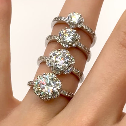 Moissanite Engagement Ring | Excited | Sterling Silver