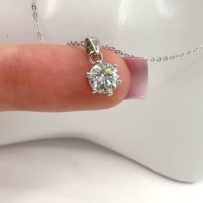 Moissanite Pendant Necklace | Sirius | Sterling Silver