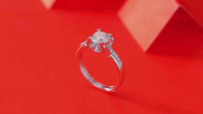 Moissanite Engagement Ring | Deep Space Channel | Sterling Silver