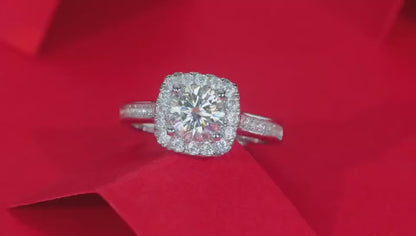 Moissanite Engagement Ring | Quadro | Sterling Silver