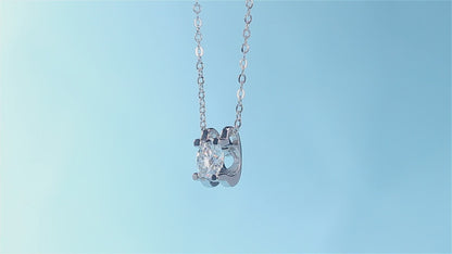 Collar con colgante de moissanita para mujer | Plata de ley 925 con baño de oro de 18 quilates | Diseño espacial
