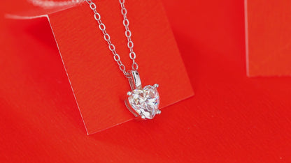 Collar con colgante de moissanita para mujer | Plata de ley 925 con baño de oro de 18 quilates | Diseño de corazón