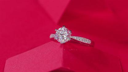 Moissanite Engagement Ring | Crown Love | Sterling Silver