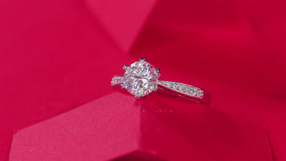 Moissanite Engagement Ring | Crown Love | Sterling Silver
