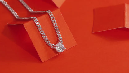 Collar con colgante de moissanita para mujer | Plata de ley 925 con baño de oro de 18 quilates | Diseño de ensueño