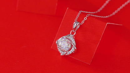 Moissanite Pendant Necklace | Surrounder | Sterling Silver