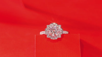 Moissanite Engagement Ring | Stars | Sterling Silver