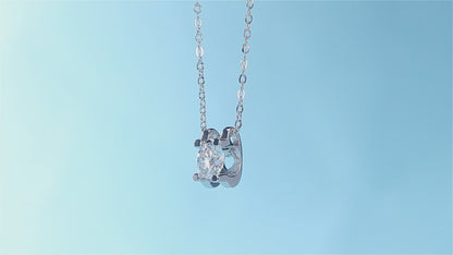 Moissanite Pendant Necklace | Moissanite Deep Space | Sterling Silver