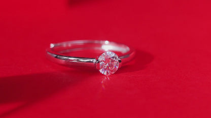 Moissanite Engagement Ring | Pure Mind | Sterling Silver