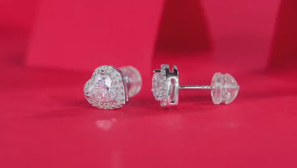 Pendientes de moissanita para mujer | Plata de ley 925 con baño de oro de 18 quilates | Diseño conmovedor
