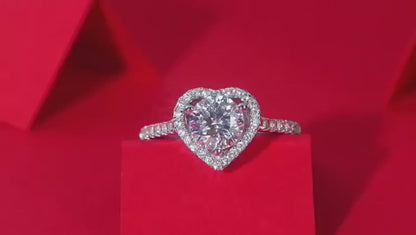 Moissanite Engagement Ring | Heartfelt | Sterling Silver