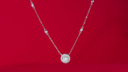 Collar con colgante de moissanita para mujer | Plata de ley 925 con baño de oro de 18 quilates | Diseño Starlight