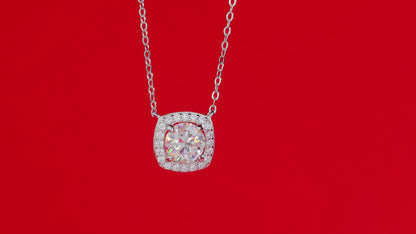 Collar con colgante de moissanita para mujer | Plata de ley 925 con baño de oro de 18 quilates | Promise Design