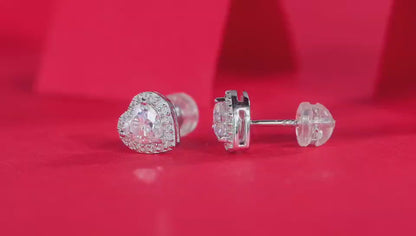 Moissanite Stud Earrings | Heartfelt | Sterling Silver