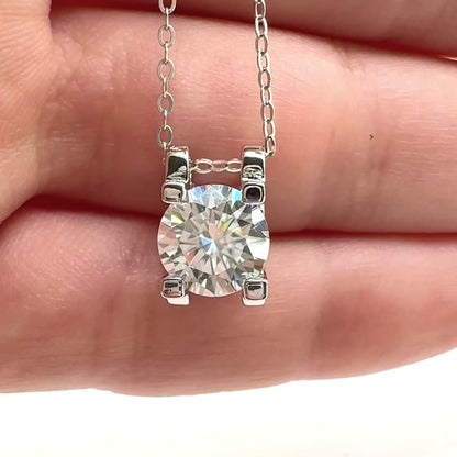 Collar con colgante de moissanita para mujer | Plata de ley 925 con baño de oro de 18 quilates | Diseño espacial
