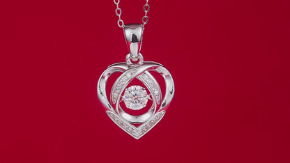 Collar con colgante de moissanita para mujer | Plata de ley 925 con baño de oro de 18 quilates | Diseño de corazón danzante