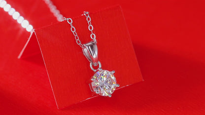 Collar con colgante de moissanita para mujer | Plata de ley 925 con baño de oro de 18 quilates | Sirius Design