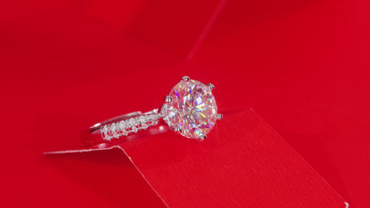 Moissanite Engagement Ring | Planet | Sterling Silver