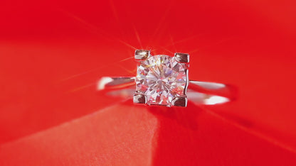 Moissanite Engagement Ring | Destiny | Sterling Silver