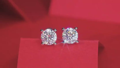 Moissanite Stud Earrings | Time Imprint | Sterling Silver