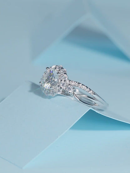 Moissanite Engagement Ring | Together | Sterling Silver