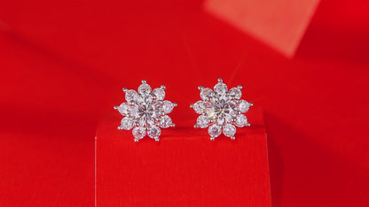 Pendientes de moissanita para mujer | Plata de ley 925 con baño de oro de 18 quilates | Diseño Desire
