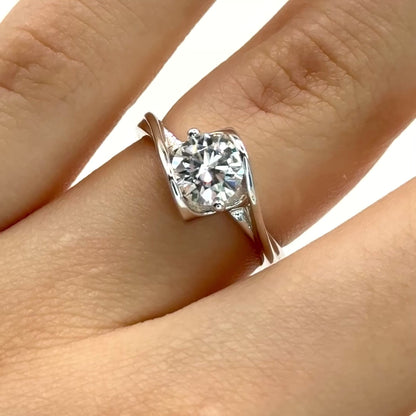 Moissanite Engagement Ring | Love Essence | Sterling Silver