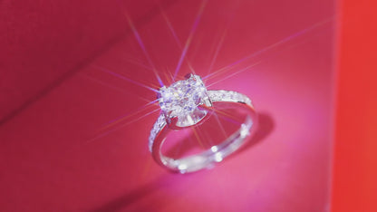 Moissanite Engagement Ring | Enchanted Elegance | Sterling Silver