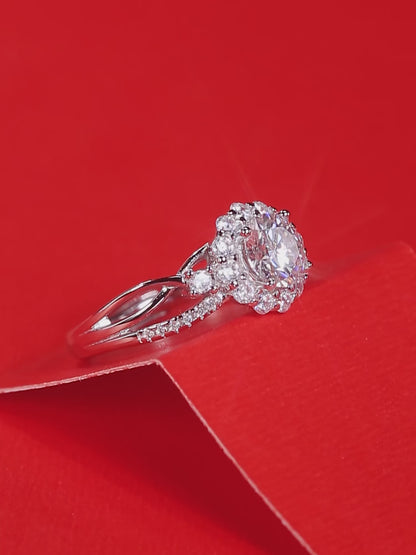 Moissanite Engagement Ring | Together | Sterling Silver