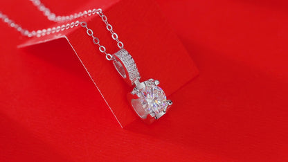 Collar con colgante de moissanita para mujer | Plata de ley 925 con baño de oro de 18 quilates | Diseño de fuegos artificiales