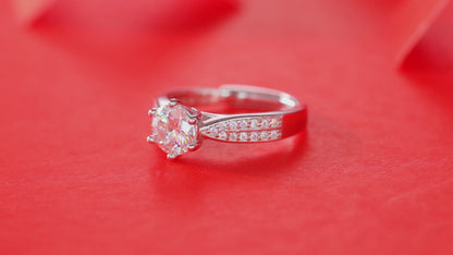 Moissanite Engagement Ring | Forever | Sterling Silver