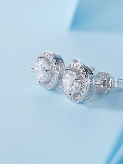 Pendientes de moissanita para mujer | Plata de ley 925 con baño de oro de 18 quilates | Tale Design