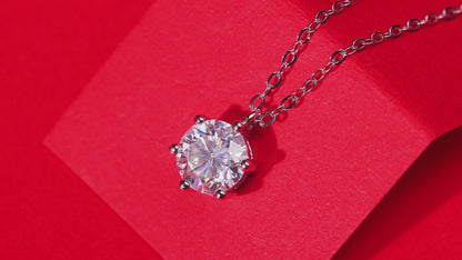 Collar con colgante de moissanita para mujer | Plata de ley 925 con baño de oro de 18 quilates | Diseño brillante