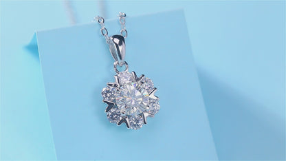 Moissanite Pendant Necklace | Seven Stars | Sterling Silver