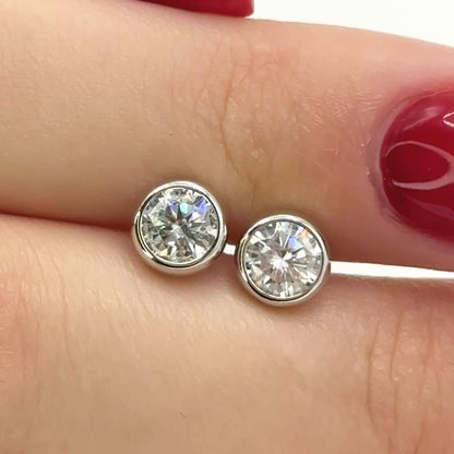 Moissanite Stud Earrings | Crystal Symphony | Sterling Silver