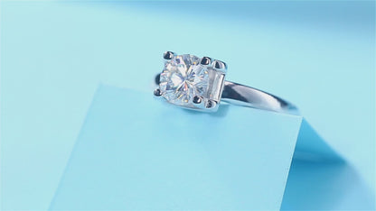 Moissanite Engagement Ring | Deep Space Classic | Sterling Silver