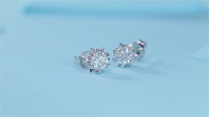 Moissanite Stud Earrings | Starburst | Sterling Silver